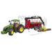 Ciągnik John Deere 7R 350 z przyczepą do przewozu drzewa